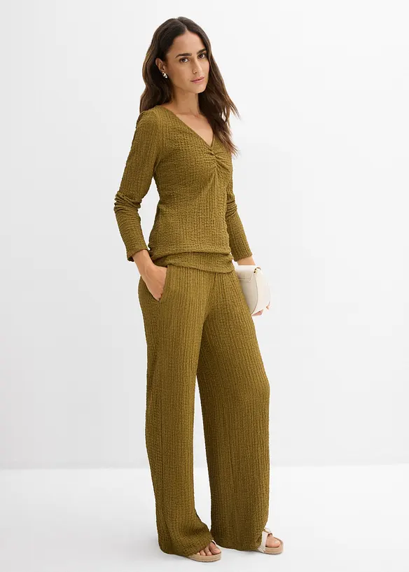 Maglia e pantaloni in cr&ecirc;pe morbido (set 2 pezzi), bonprix