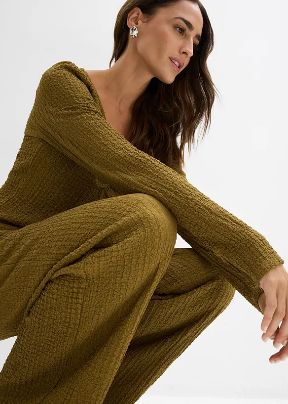 Maglia e pantaloni in cr&ecirc;pe morbido (set 2 pezzi), bonprix