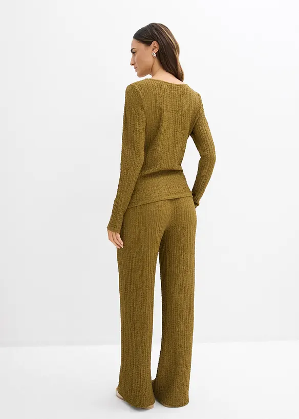 Maglia e pantaloni in cr&ecirc;pe morbido (set 2 pezzi), bonprix