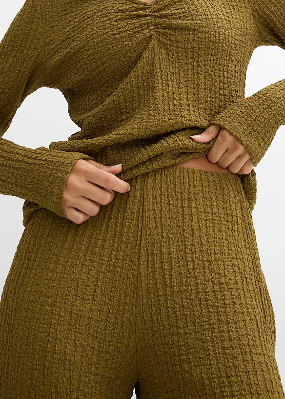 Maglia e pantaloni in cr&ecirc;pe morbido (set 2 pezzi), bonprix