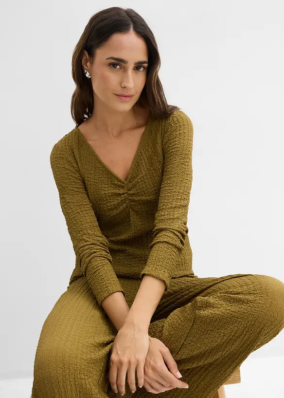 Maglia e pantaloni in cr&ecirc;pe morbido (set 2 pezzi), bonprix