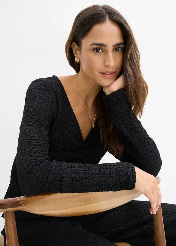 Maglia e pantaloni in cr&ecirc;pe morbido (set 2 pezzi), bonprix