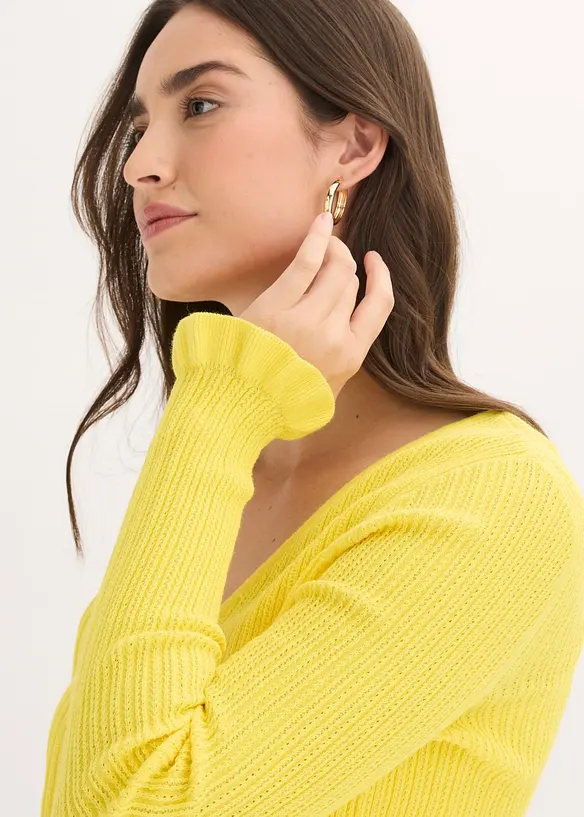 Cardigan in filato fine di misto cotone, bonprix