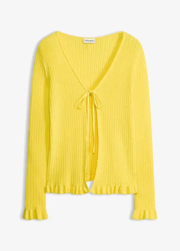 Cardigan in filato fine di misto cotone, bonprix