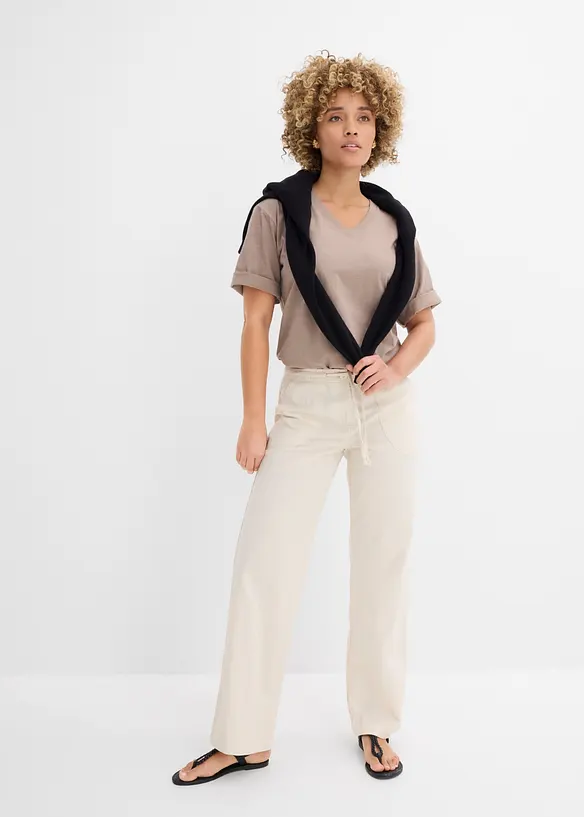 T-shirt boxy in filato fiammato di puro cotone biologico (pacco da 2), bonprix