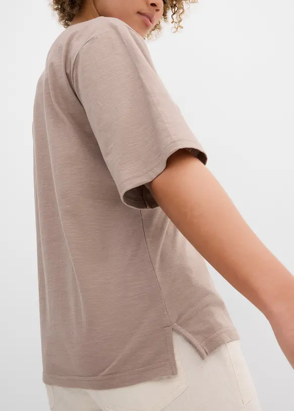 T-shirt boxy in filato fiammato di puro cotone biologico (pacco da 2), bonprix