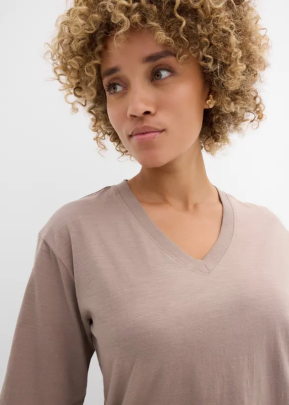 T-shirt boxy in filato fiammato di puro cotone biologico (pacco da 2), bonprix