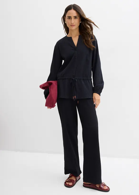 Blusa in crinkle strutturato, bonprix