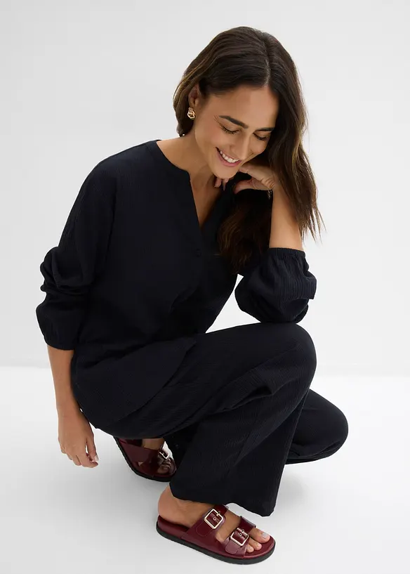 Blusa in crinkle strutturato, bonprix