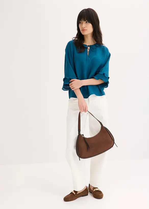 Blusa in stile boh&eacute;mien in misto viscosa fine, bonprix