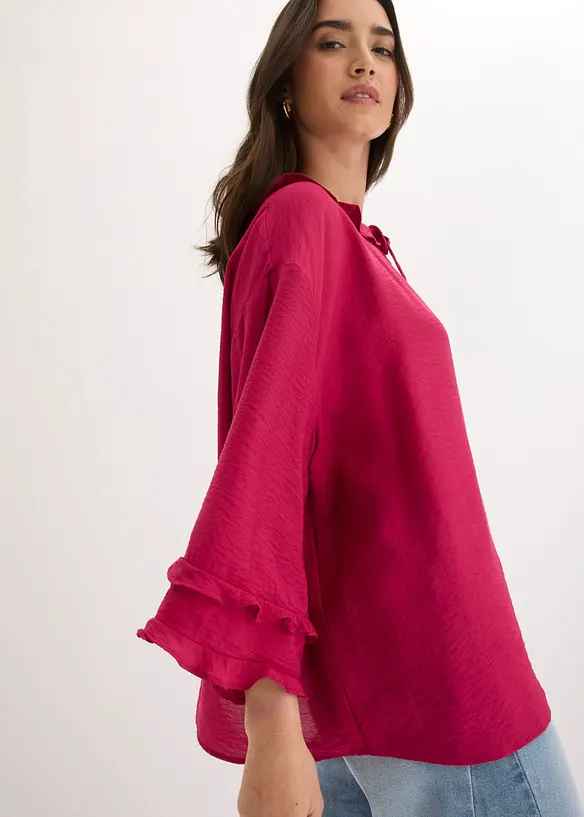 Blusa in stile boh&eacute;mien in misto viscosa fine, bonprix