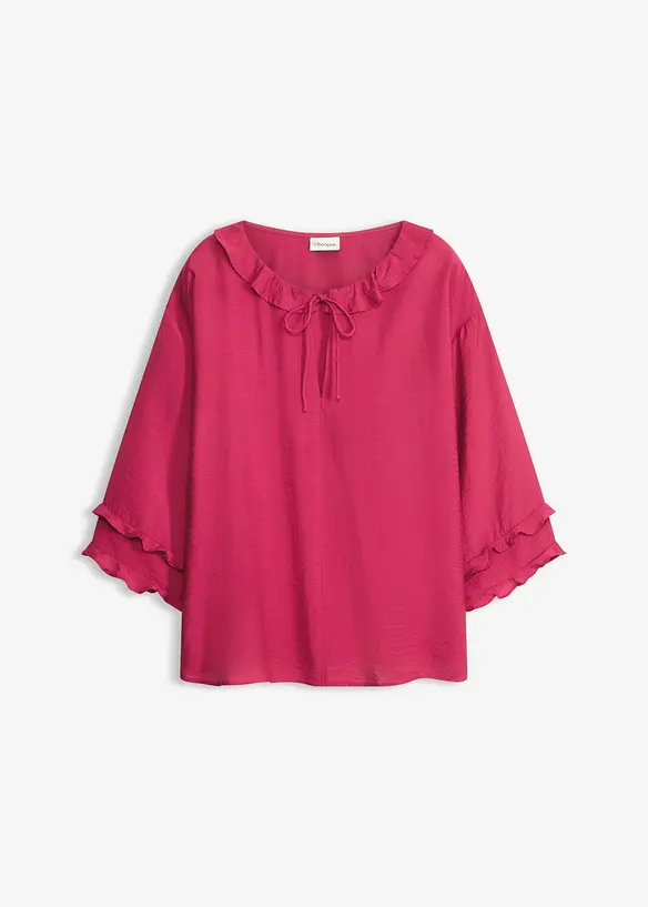 Blusa in stile boh&eacute;mien in misto viscosa fine, bonprix