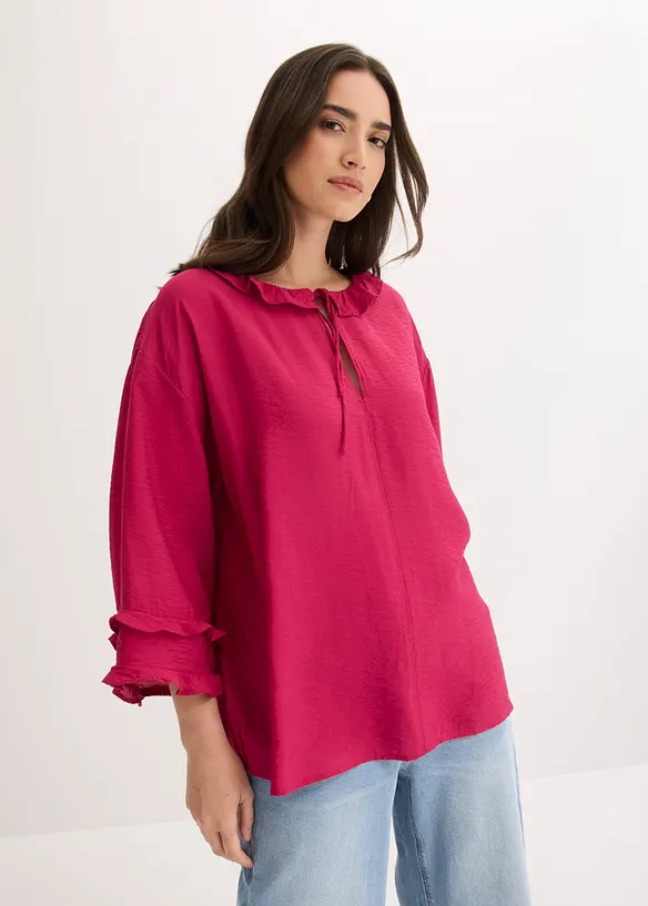 Blusa in stile boh&eacute;mien in misto viscosa fine, bonprix