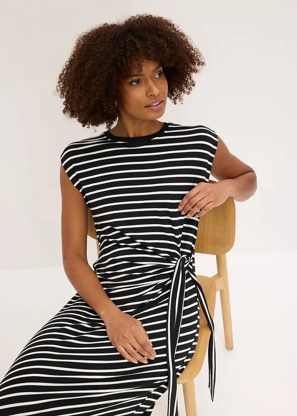 Abito di jersey con drappeggio, bonprix