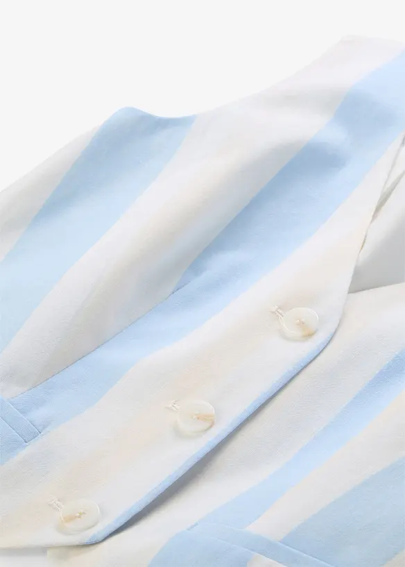 Blazer smanicato effetto lino, bonprix