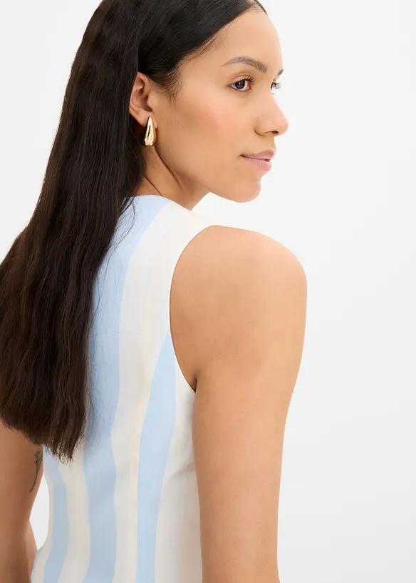 Blazer smanicato effetto lino, bonprix