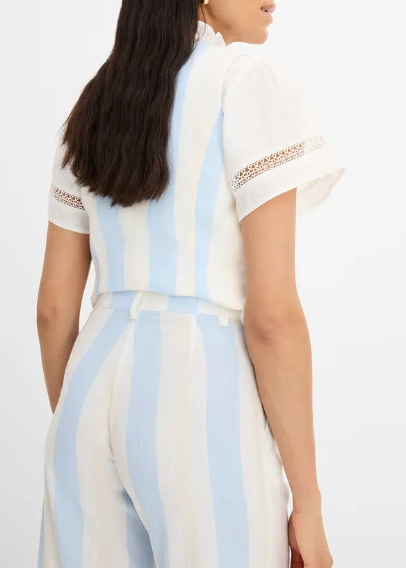 Pantaloni a palazzo effetto lino, bonprix