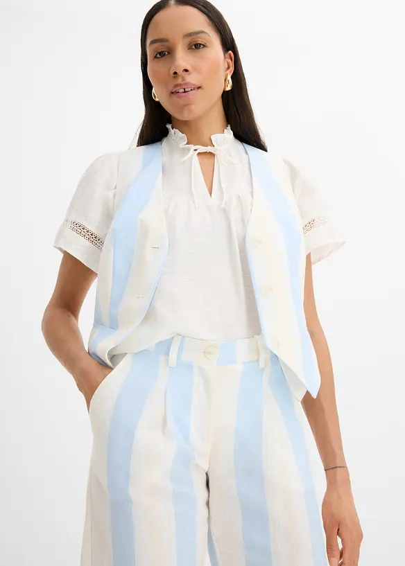 Pantaloni a palazzo effetto lino, bonprix