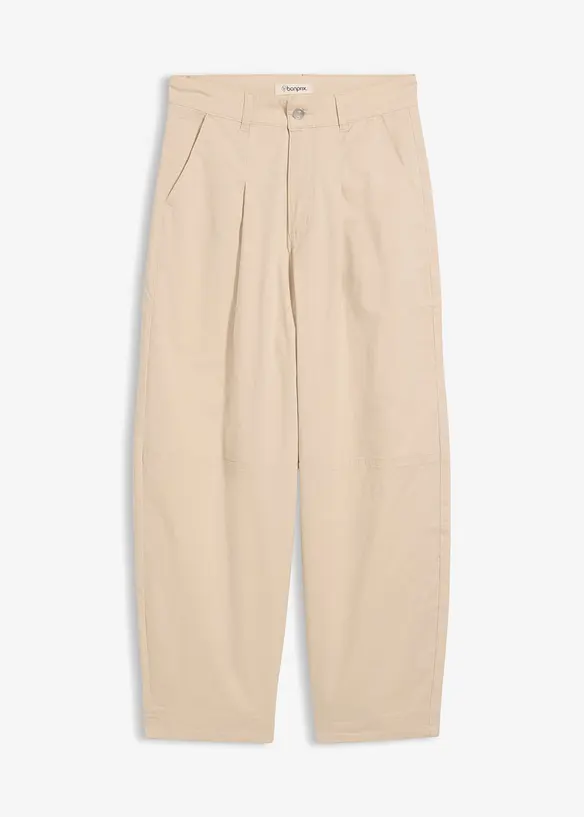 Pantaloni culotte leggeri in twill con effetto palloncino, bonprix
