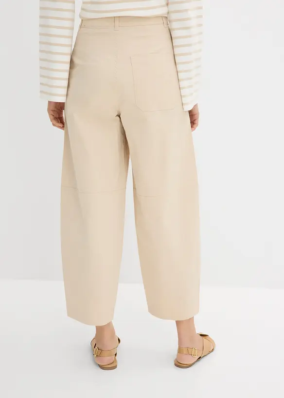 Pantaloni culotte leggeri in twill con effetto palloncino, bonprix
