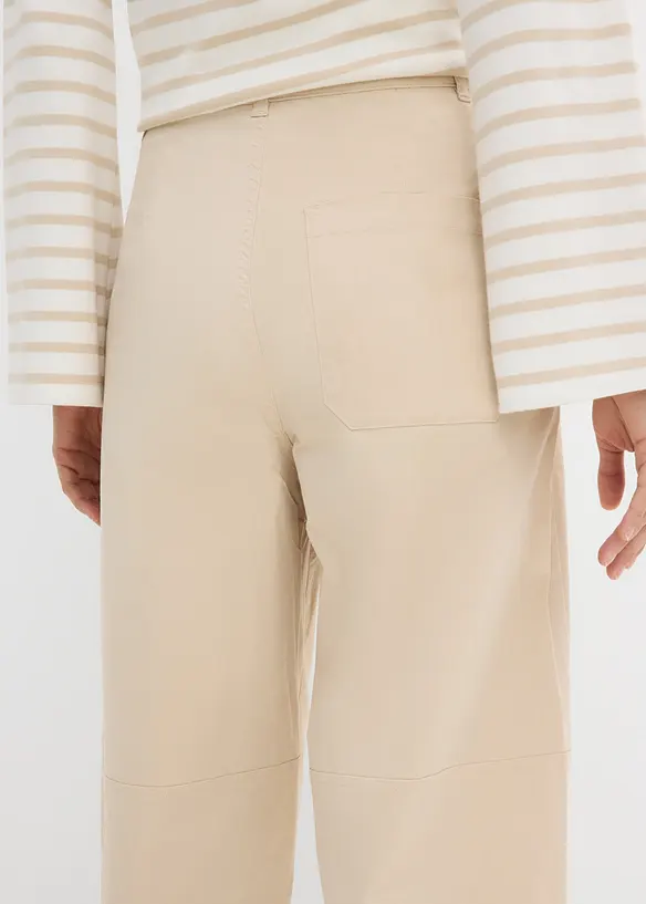 Pantaloni culotte leggeri in twill con effetto palloncino, bonprix