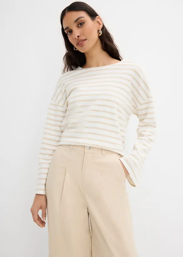 Pantaloni culotte leggeri in twill con effetto palloncino, bonprix