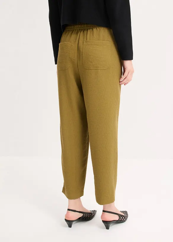 Pantaloni larghi in misto viscosa strutturato, bonprix