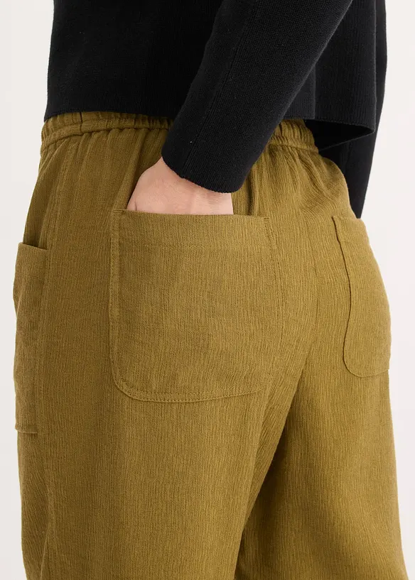Pantaloni larghi in misto viscosa strutturato, bonprix