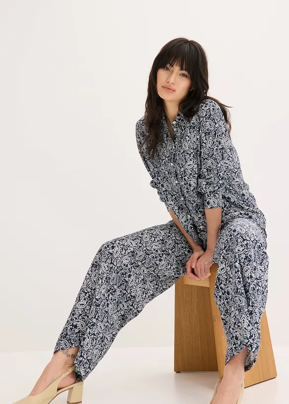 Pantaloni con elastico in vita in misto viscosa fine, bonprix