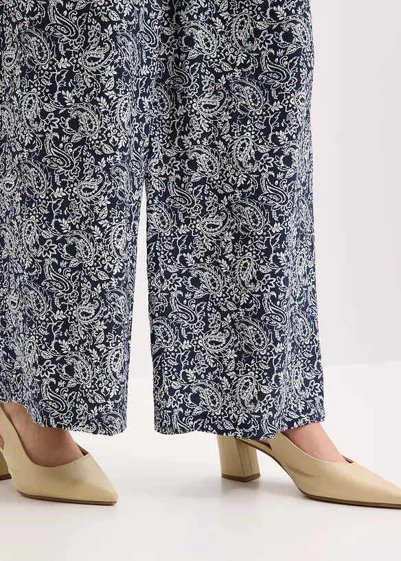 Pantaloni con elastico in vita in misto viscosa fine, bonprix