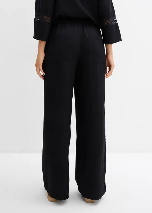 Pantaloni larghi in viscosa fluente, bonprix