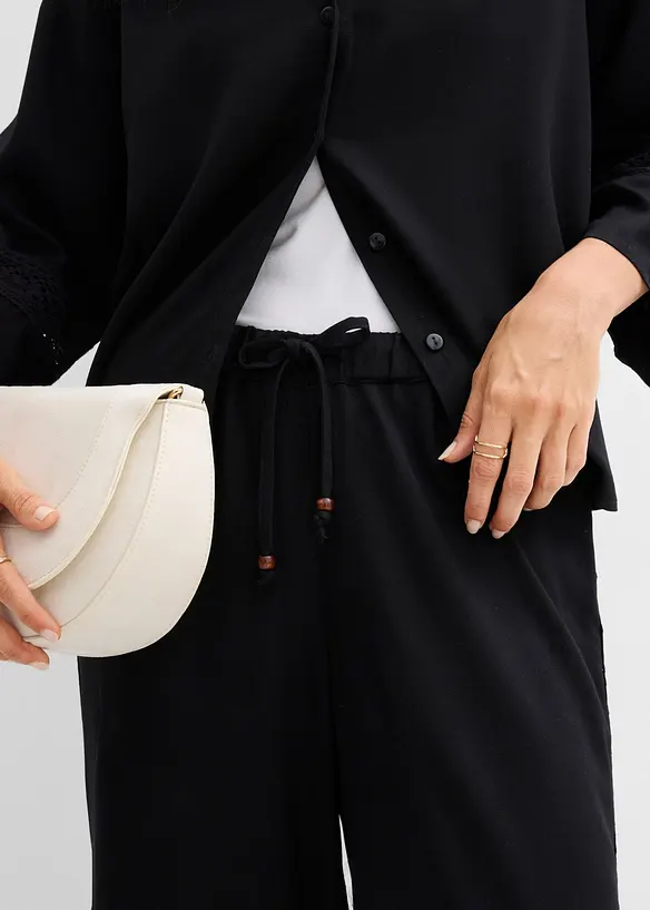 Pantaloni larghi in viscosa fluente, bonprix