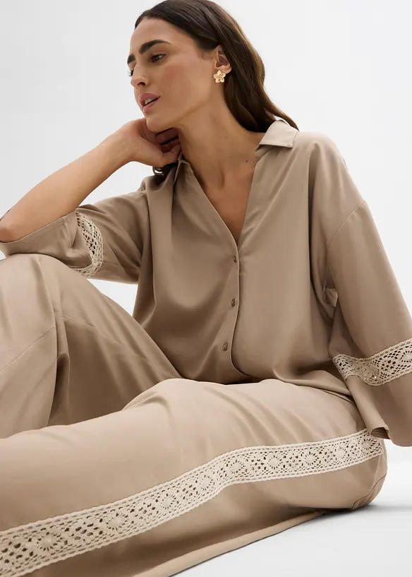 Pantaloni larghi in viscosa fluente, bonprix