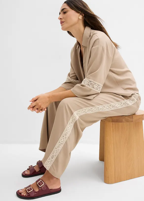 Pantaloni larghi in viscosa fluente, bonprix