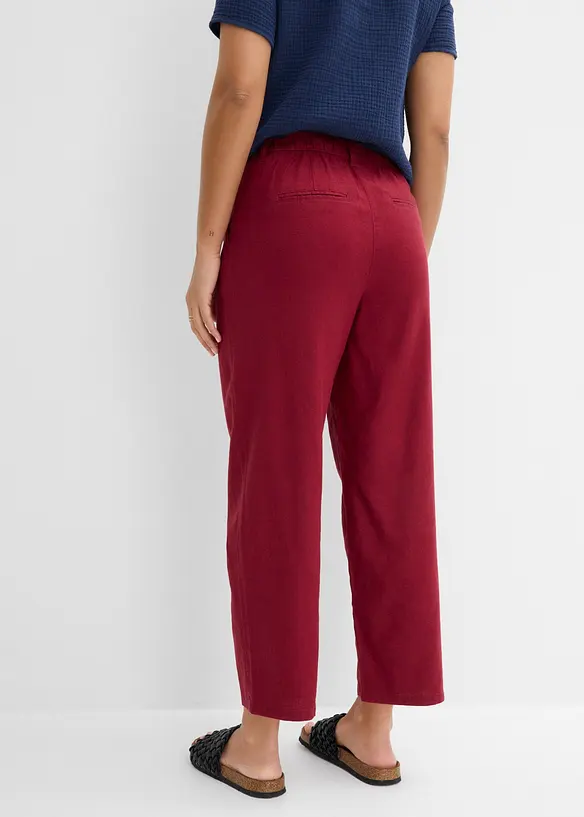 Pantaloni barrel in misto lino e viscosa, bonprix
