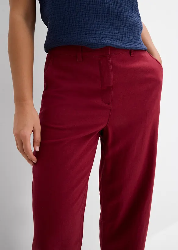 Pantaloni barrel in misto lino e viscosa, bonprix