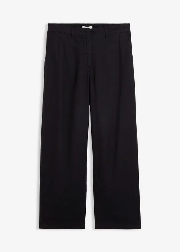 Pantaloni barrel in misto lino e viscosa, bonprix