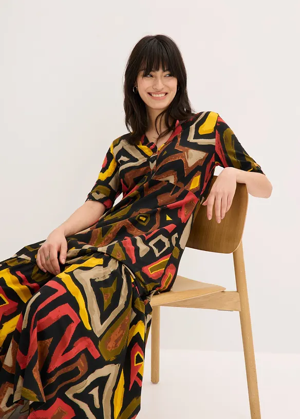 Abito lungo in morbido misto viscosa, bonprix