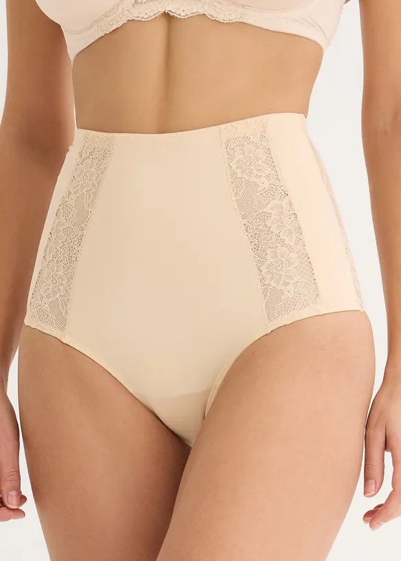 Culotte con pizzo e effetto modellante medio, bonprix