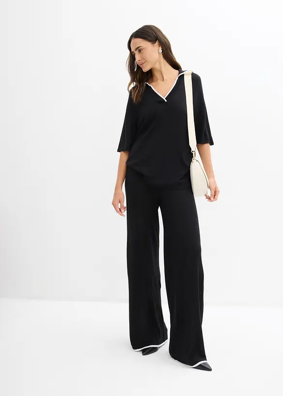 Pantaloni in maglia fine di misto viscosa, bonprix