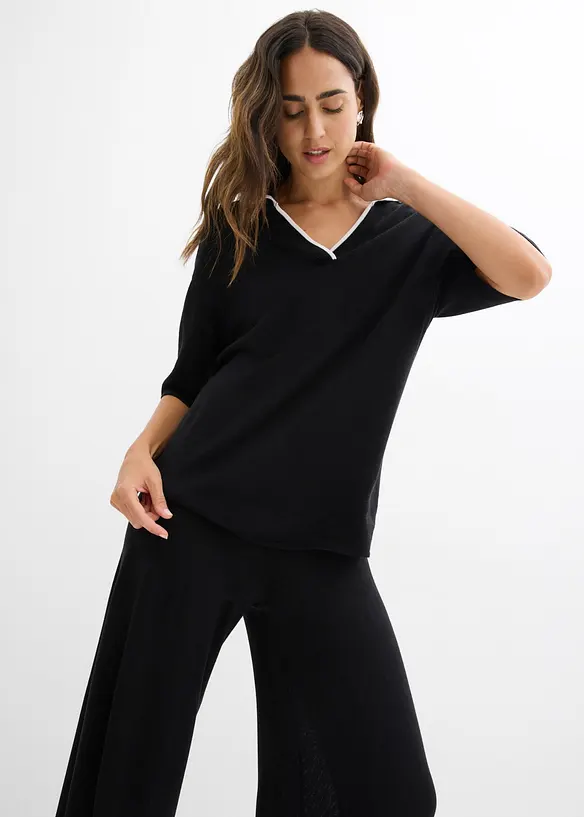 Pantaloni in maglia fine di misto viscosa, bonprix