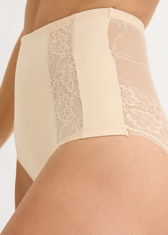 Culotte con pizzo e effetto modellante medio, bonprix