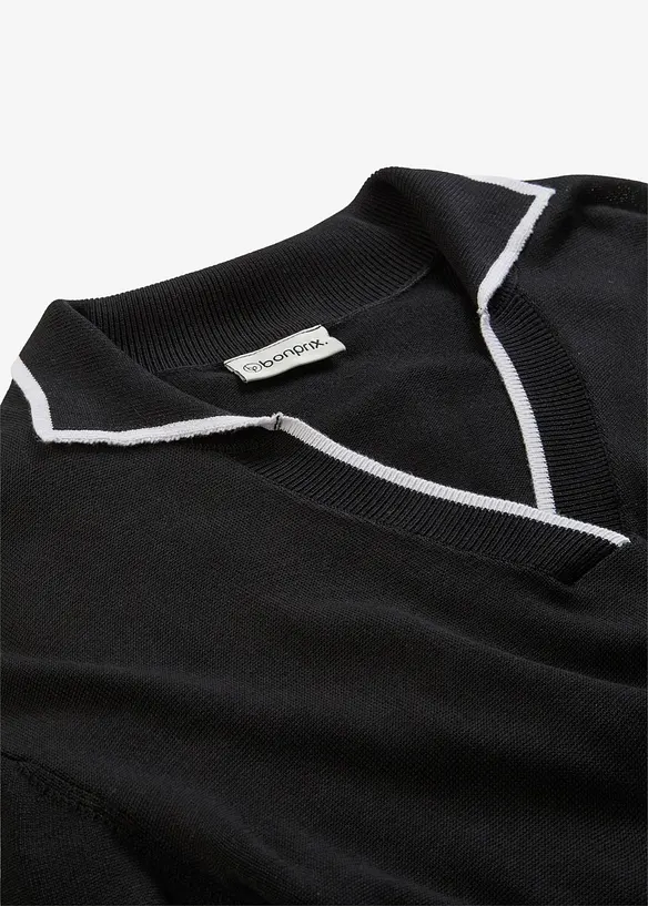 Polo in maglia fine di misto viscosa, bonprix