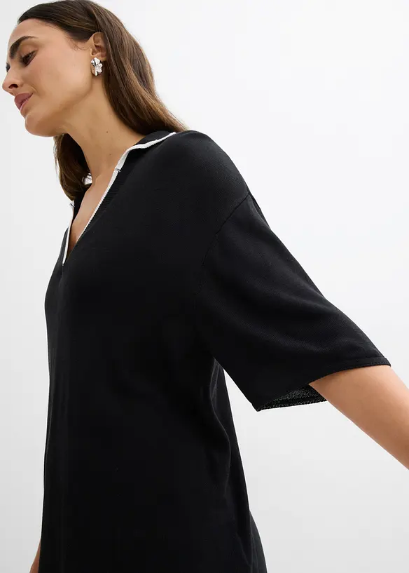 Polo in maglia fine di misto viscosa, bonprix