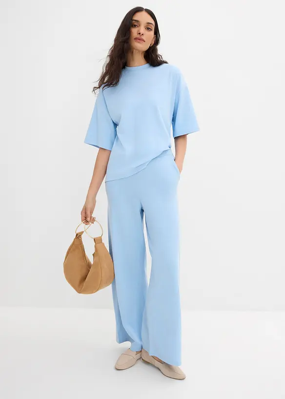 Maxi maglia con fondo asimmetrico in puro cotone biologico, bonprix