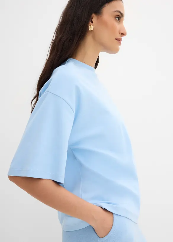 Maxi maglia con fondo asimmetrico in puro cotone biologico, bonprix