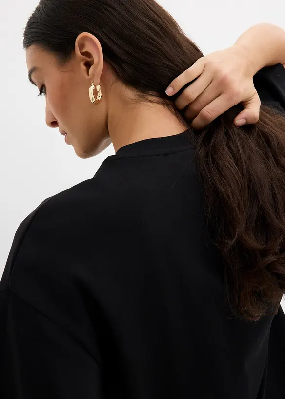 Maxi maglia con fondo asimmetrico in puro cotone biologico, bonprix