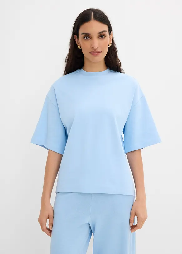 Maxi maglia con fondo asimmetrico in puro cotone biologico, bonprix