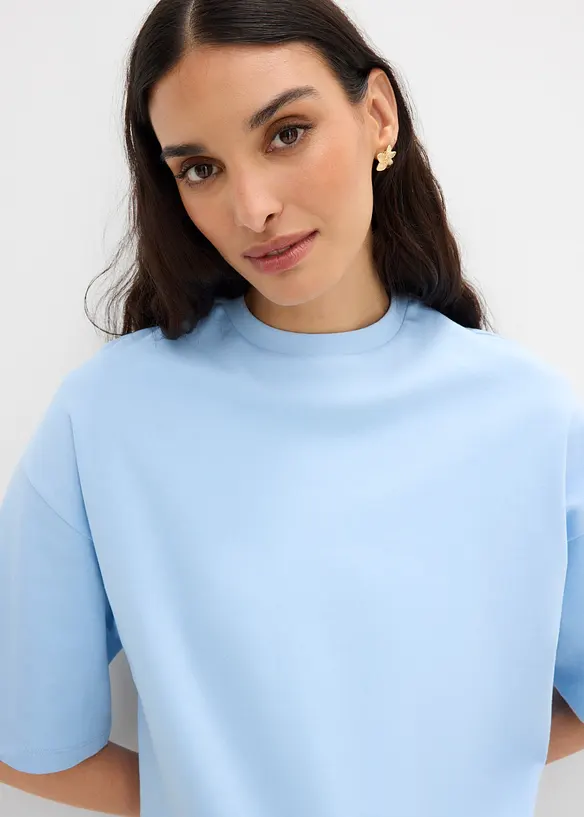 Maxi maglia con fondo asimmetrico in puro cotone biologico, bonprix