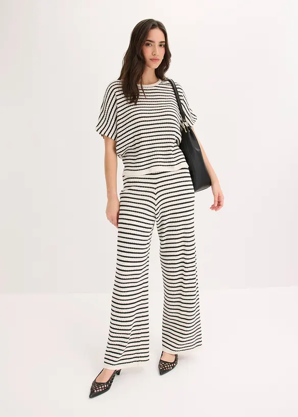 Pantaloni in maglia di misto lino fresco, bonprix